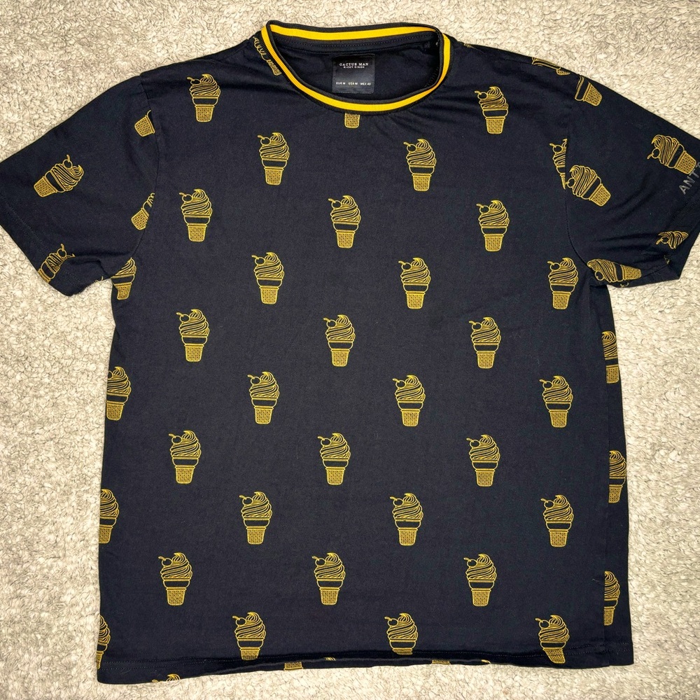 Cactus Man by Ricky Singh Men’s Ice Cream T-Shirt Size Medium